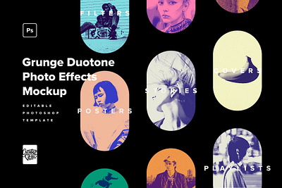 Grunge Duotone Photo Effects Pack halftones