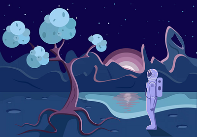 astronaut scene animation animation astronaut illustration motion graphics