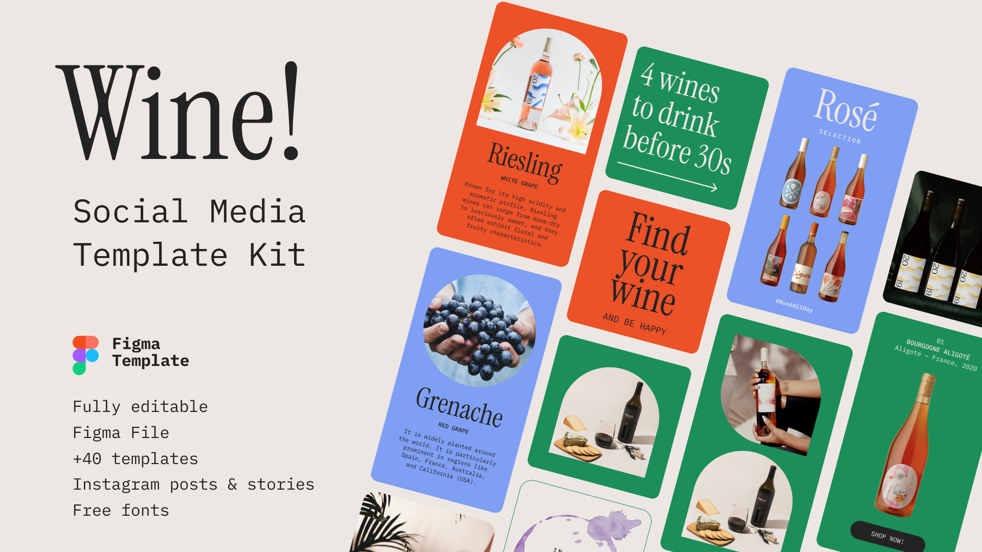 Wine! — Social Media Template branding design editorial graphic design instagram kit post social media social media template template wine