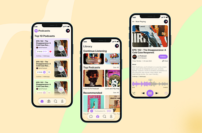 Podcast APP app branding design figma podcast ui