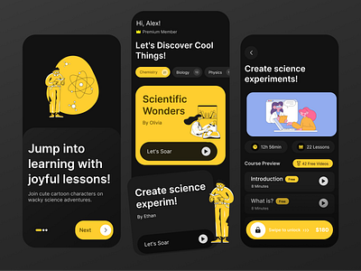 Kids Educational App abstract app clean daily ui dailyui design designer figma flat illustration interface minimal minimalism mobile mobile app modern product design ui ui design ux