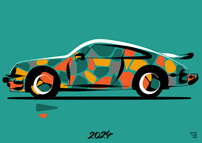 Porsche 911 poster automotive car design graphic design illustration porsche