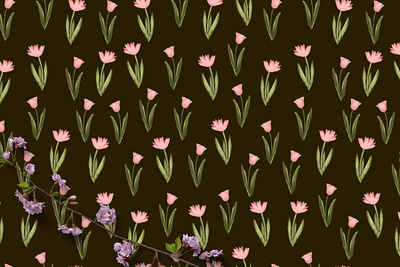 Pink flowers seamless pattern design digital fabric pattern floral pattern flower digital paper illustration pattern seamless seamless pattern surface design surface pattern textile design