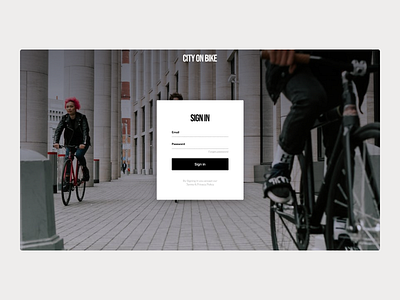 City on bike Sign up page design graphic design ui ux website