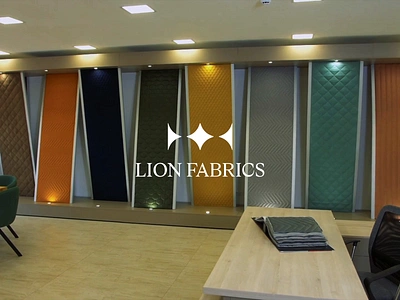 Lion Fabrics Branding animation branding design fabrics typography