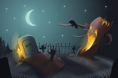 Illustration for Halloween poster halloween illustration vector