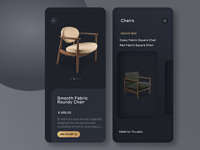 EclipseFurnish app darkmooddesigns ecommerce furniture minimalist mobile ui web website