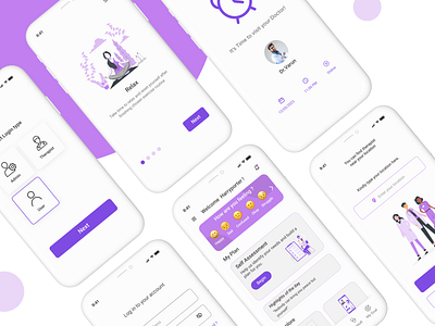 Mental Wellness App - Find Therapist near your location. app design doctor find flat design health location relax responsive design ui video call wellness