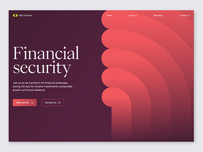 Zest Finance - Financial Services Website bold clean design finance financial gradient landing page money red security services typography ui web design