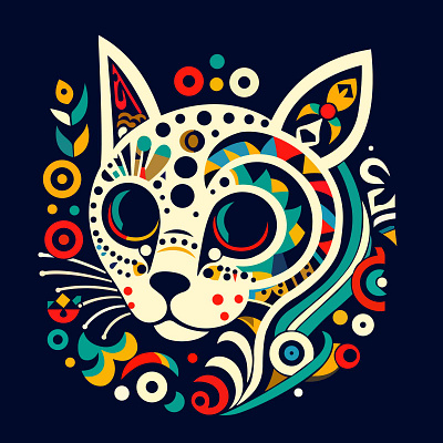 Cat Pattern Vector art cat color cute design face head illustration kitty pattern vector wallpaper