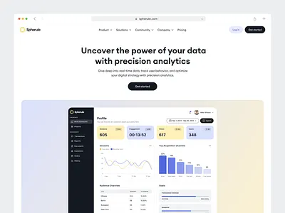 Analytics dashboard landing page. clean design clean ui design interface landing page ui ux