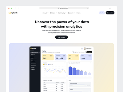 Analytics dashboard landing page. clean design clean ui design interface landing page ui ux