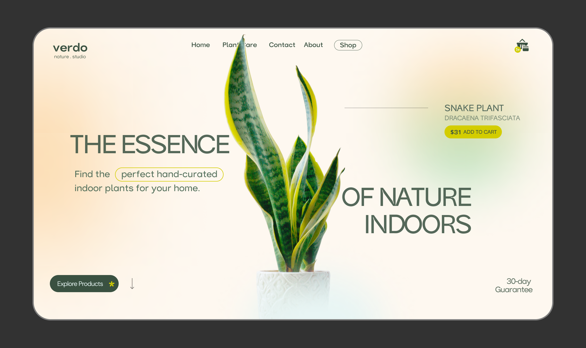 Hero Section of an E-commerce website commerce design hero landingpage minimal uxui