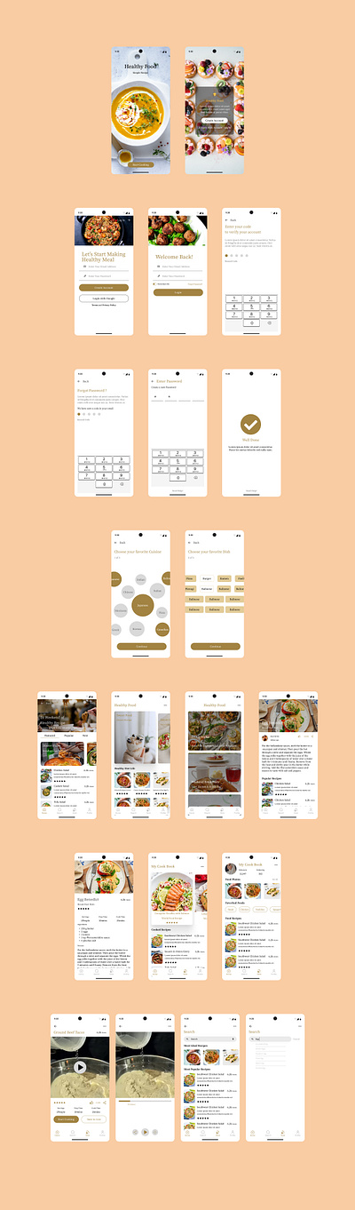 Start Cooking With Cooking App app branding cookapp design foodapp ui uiux userjourney ux
