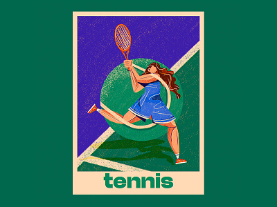 Tennis color graphicdesign illustration retro sport tennis vector vintage