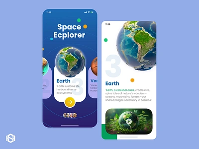 Mobile App Design astranomiya beauitiful branding design earth earth mobile design illustration landing page logo mars nice planet planet mobile app design robot site ui uxui venera