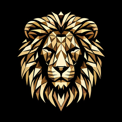 Golden Lion Face Vector animal art design emblem golden head illustration king lion logo monster power skull symbol tattoo tribal vector wild wildlife