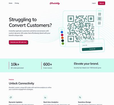 QRuickly - Light landing page saas saas design ui website design website design for saas