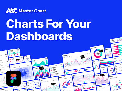 Charts For Your Dashboards - Master Chart blue chart charts clean dashboard design download figma flat graph graphic graphic design layout mockup modern template ui ux web web design