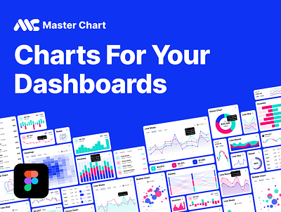 Charts For Your Dashboards - Master Chart blue chart charts clean dashboard design download figma flat graph graphic graphic design layout mockup modern template ui ux web web design