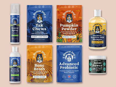 Whole product range - work for the pet care company branding care dog drawing graphic design illustration pet