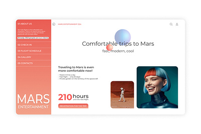 Travel to Mars Website brutalism design figma futurism graphic design illustration interface lan lending lending page mainpage minimalism store design ui uiux ux uxui webdesign website
