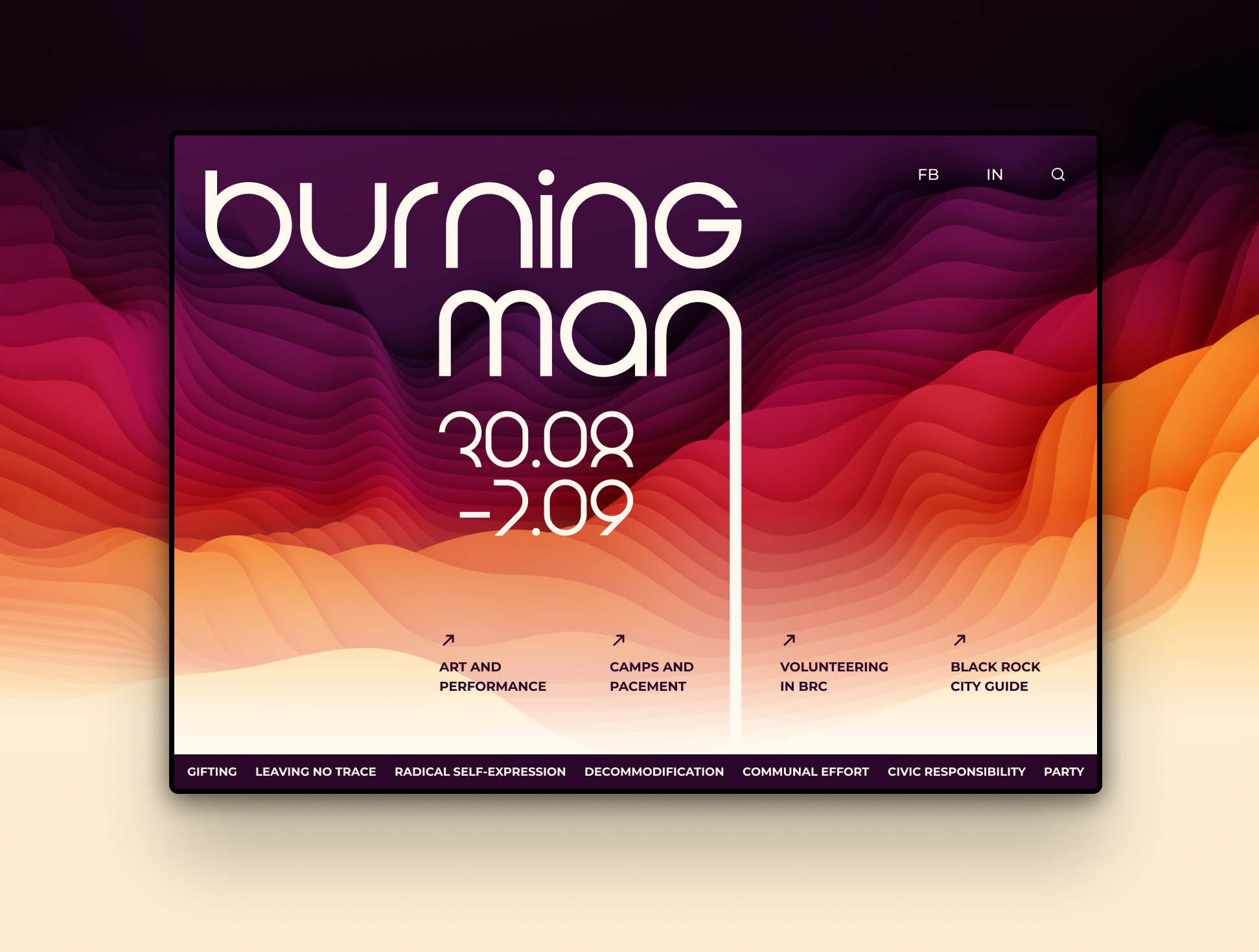 Example of Burning Man - themes