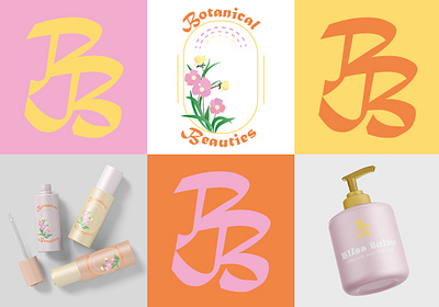 Botanical Beauties branding graphic design illustration logo marketing mock up typography