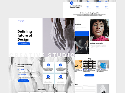 Filter creative studio blue grey ui webdesign white