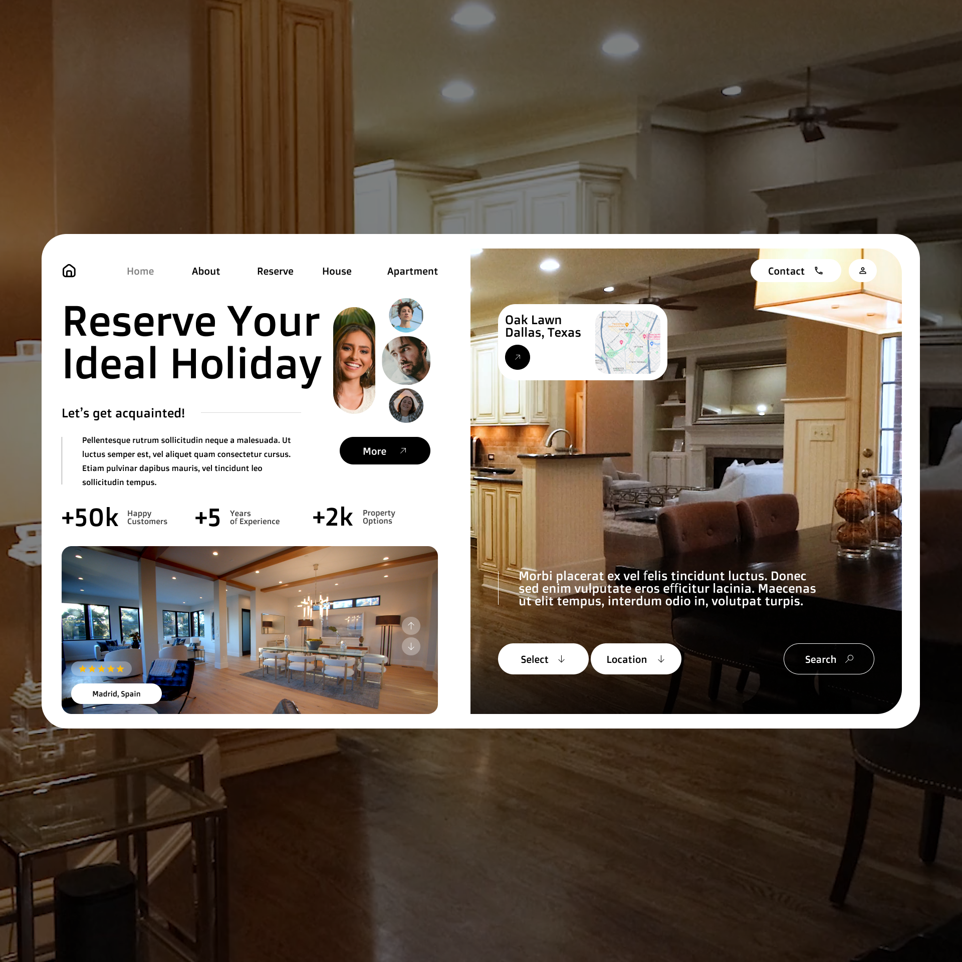 Hotel web design concept modern web design ui ux web design