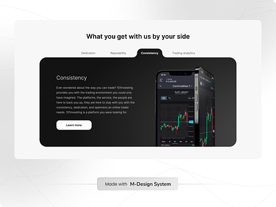 Tabs | M-Design System clear website design system fintech landing page m system mdesign minimal minimalistic simple tab section tabs trading ui ui kit untitled ui web website