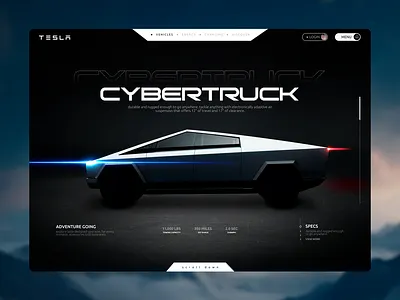Cybertruck web concept figma modern web design ui ux