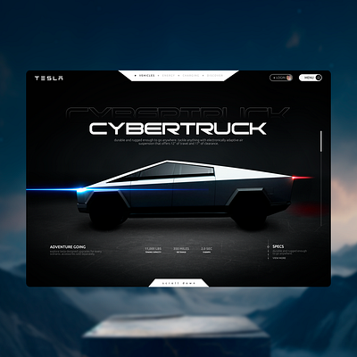 Cybertruck web concept figma modern web design ui ux