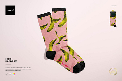 Socks Mockup Set creator creatsy custom customizable design designed generator mock up mock ups mockup mockups pattern patterns personalized printed smart object socks mockup set surface template templates