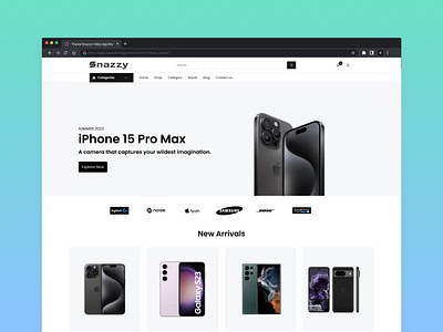 Theme Snazzy electro electronics iphone15 minimal odoo odootheme ui