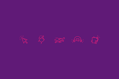 UX Event Pictograms 2d click fingers event flat headphones icon icons pictograms pin icon run icon single line icons ui ux