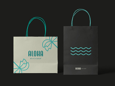 Aloha Beachwear Branding bag branding clock design download free freebie identity logo mockup mockups paper bag psd shopping bag template typography