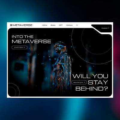 Metaverse web concept metaverse modern websites uiux web design