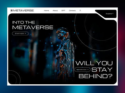 Metaverse web concept metaverse modern websites uiux web design