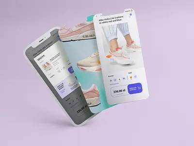 Ultimate Shoe Shopping Experience app ecommerce mobile shoes store ui violet white
