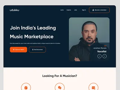 Udduku - Musicians Marketplace employer friendly guitar job marketplace mobile music piano responsive talent ui ui ux ux vocal web website design