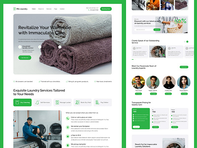 Landing Page Design for laundry company branding design freelancer illustration ui ui design ui designer ui ux ux ux design