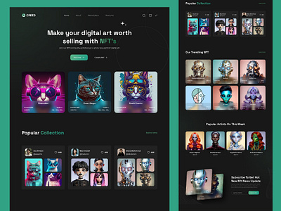 Landing Page Design for nft company branding design freelancer illustration ui ui design ui designer ui ux ux ux design