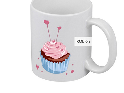 Mug with a beautiful print sweet cupcake for your loved ones cupcake design fun gift illustration love mug picture present print printshop sweet sweet cupcake sweet print valentines day vector