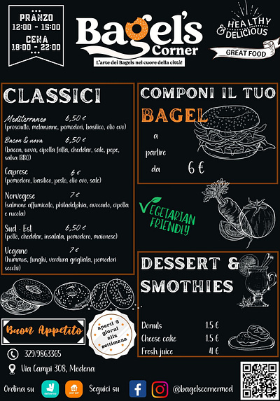 Bagel shop menu bagel shop graphic design menu