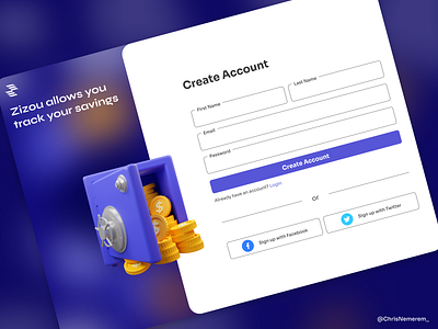 Account Creation Page (Zizou App)