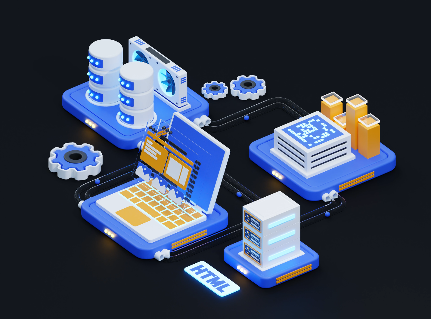 Cloud Computing 3D Animation 3d 3d art 3d blender blender branding cloud cloud computing computing design graphic design html illustration motion graphics ui ux