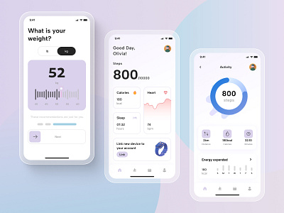 Health tracker app - flat design style flat design flat style app health app health tracker app health tracker flat design ui ui design ui kit