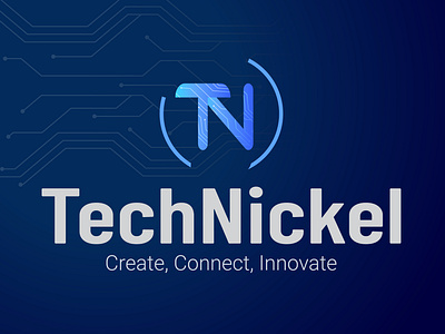 TechNickel Logo branding logo logo design logo type minimal logo technology logo typography vintage logo