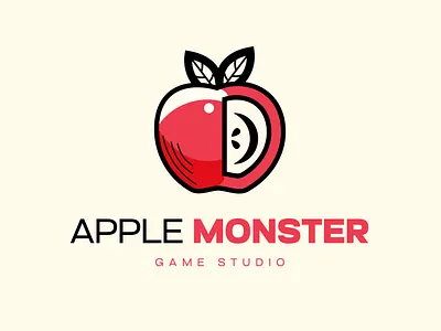 Apple Monster Game Studio Logo Design adobe art direction branding game studio logo graphic design illustrator logo mockup typography